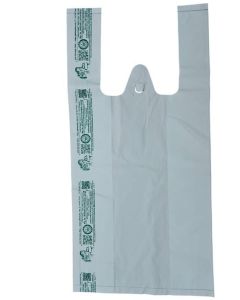 Pocheon 100 Pcs Compostable & Biodegradable Carry Bags For Grocery Daily Needs For Shopes And Home- White Colour For Home And Restraunt Usage (16 x 20 Inch (Large))