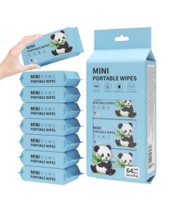 Mini Wipes Travel Size Wet Wipe 8 Pack Total 64 for woman8 Count Pack of 8