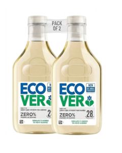 Ecover Zero Laundry Liquid Concentrated, For Sensitive Skin, Zero Fragrance & Colouring, 1 Litre (Pack of 2 - 56 Washes)