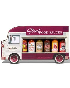 Thoughtfully Gourmet Street Food Sauces Hot Sauce and BBQ Gift Set Flavors Diablo Wings Sauce Louisiana and More Vegan and Vegetarian Set of 6
