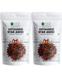 Bliss of Earth Vietnamese Star Anise 100g (Pack of 2) / Strong Aroma Spice / Premium Whole Star Anise for cooking, Tea & Coffee / Natural Whole Pods / Rich Flavor Boost Cooking Spice