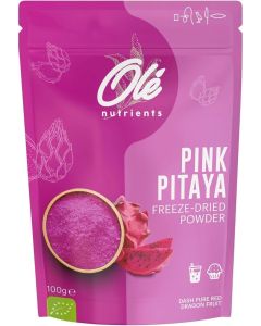 Olé Pink Pitaya Powder (100g) / 100% Pure Superfood / Gluten Free, USDA, Non-GMO / Pink Dragon Fruit Powder / Packed with Fibers, Vitamins, Omega Antioxidants