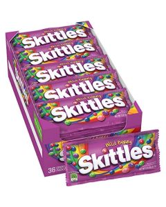SKITTLES Wild Berry Chewy Candy Full Size Movie Night Party Favor Candy Packs Bulk Box 217 oz Pack of 36