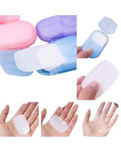 Elcaro 1 Box Disposable Hand Washing Cleaning Paper Soap Flakes Mini Soap Paper Travel Hand Washing Box