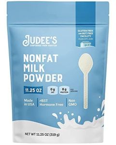 Judee's Gluten Free Non-Fat Dry Milk Powder - Versatile Baking & Cooking Powdered Milk - High-Protein, Calcium-Rich, Gluten-Free - 11.25 Oz