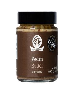 Nutural World - Crunchy Pecan Nut Butter 6 Oz (170g) Great Taste Award winner - Pure 100% single ingredient