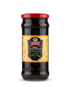 Whole Black Olives Glass Jar 340g
