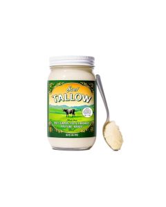 Pasture Raised Beef Tallow GrassFed GrassFinished Made from Beef Suet for More Nutrients 14oz Glass Jar