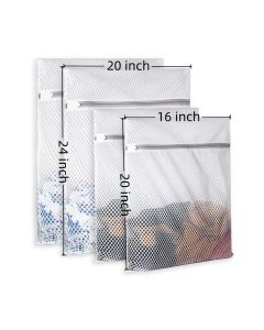 4 Pcs Extra Large Honeycomb Mesh Laundry Bag125gsm Net Fabric Durable and Reusable Delicate Wash Bag,Laundry Care Colour Care,Travel Organization Bag for Lingerie,Clothes,Jeans,Bath Towel(2 Pcs 16*20 inch+2 Pcs 20*24inch)