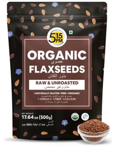 5:15PM 100% Certified Organic Flax Seeds 500g / Raw & Unroasted Flax Seeds for eating
