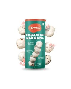 Farmley Roasted & Flavoured Makhana / Himalayan Salted (Sendha Namak) / Healthy & Crunchy Snack / Cholesterol Free / Gluten Free / Rich In Protein & Calcium / Roasted In Olive Oil - 83g Jar