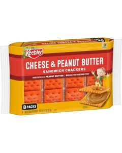 Keebler Sandwich Crackers Single Serve Snack Crackers Lunch Snacks Cheese and Peanut Butter 11oz Tray 8 Packs