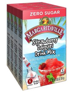 Margaritaville Singles To Go Water Drink Mix - Strawberry Daiquiri Flavored, Non-Alcoholic Powder Sticks (4 Boxes with 6 Packets Each - 24 Total Servings), 0.65 Ounce (Pack of 4)