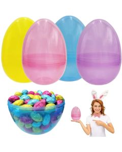 8 Inch Massive Translucent Easter Eggs 6 Pack Bright Plastic Perfect For Easter Egg Hunt Surprise Egg Easter Hunt Assorted Colors 8 Giant Fillable Eggs 6Pack