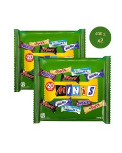 Mixed Minis Variety Pack – Snickers, Twix, Bounty (400g, Pack of 2)