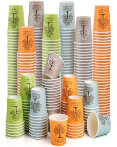 AVLA 800 Pack Bathroom Cups, 2 OZ Disposable Paper Mouthwash Cup, Small Hot Cold Beverage Drinking Cup, Mini Colorful Espresso Cups for Parties, Picnic, Barbecue, Travel and Events, Tree Pattern