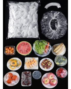 TROFFLLY Fresh Keeping Bags,Reusable Elastic Food Storage Covers, Plastic Bowl Covers with Elastic Edging Stretch Plastic Wrap Bowl Covers (100Pcs)