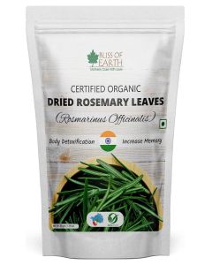 Bliss of Earth Dried Rosemary Leaves Certified Organic Rosmarinus Officinalis Great for Tea, Cooking, Hair & Memory 50GM