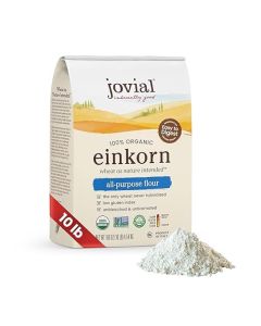 Jovial Organic Einkorn Unbleached All Purpose Flour Bread Baking Flour for Sourdough High Protein NonGMO Organic Pizza Pasta European Italian Glyphosate Free 10 Lb