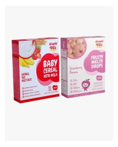 Simply Fils Baby Cereal with Milk Oatmeal Rice Multifruits + Simply Fils Fruity Melty Drops Strawberry Banana