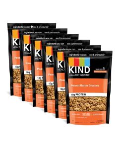 KIND Healthy Grains Granola Peanut Butter Clusters Healthy Snacks Gluten Free 100 Whole Grains 10g Protein 11oz 6 Count