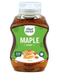 Food Factor Maple Syrup / Made in Italy / Zero Sugar, Zero Calorie, Gluten Free, Suitable For Vegan, Keto Friendly Use it with Ice Cream, Coffee, Latte (260ml, Maple)