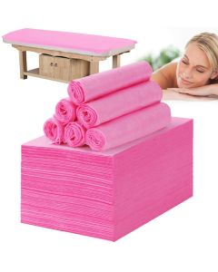 Disposable Bed Sheets for Massage Table 100 Pcs 31 x 71 Waterproof Massage Table Sheet Soft Non Woven Fabric SPA Bed Cover Breathable for Massage Beauty TattoosPink