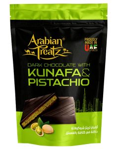 Arabian Treatz Dark Chocolate with Kunafa & Pistachio 250g / Premium UAE Chocolate / Rich Dark Chocolate Dessert