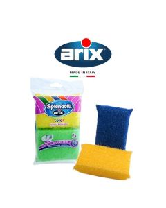 ARIX Splendelli Colors No-Scratch Sponge: Gentle Yet Effective Dishwashing Essential for Delicate Surfaces - 3 Pcs