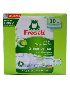 Dishwashing Tabs All-In-1 Green Lemon - 30 Tabs, Powerful Cleaning With Natural Ingredients