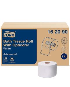 Tork OptiCore Midsize Toilet Paper Roll White T11 Advanced 2ply 36 x 865 sheets 162090