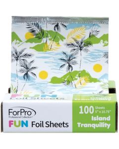 ForPro FUN Island Tranquility 5 Foil Sheets Aluminum Hair Foils for Color Application and Highlighting Services Food Safe PopUp Dispenser 5 W x 1075 L 100Count