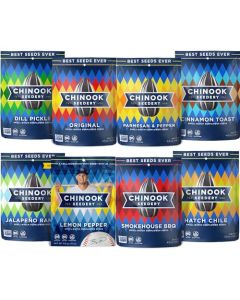 Chinook Seedery Sunflower Seeds to Eat Jumbo Flavored Roasted Low Sodium Snacks Keto Friendly GlutenFree NonGMO 8 Flavor Variety Pack 4 oz 12Pack
