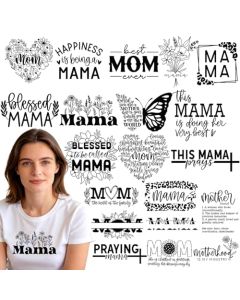 Dazoratix Mothers Day Iron on Transfers 20 Sheets Mama Quote DTF Ready to Press Heat Patches Bulk Mom Floral Stickers Vinyl Decals Women T Shirts Clothes Pillow Bag Hat Gifts DIY Crafts Decorations