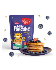 No Maida Pancake Mix / Instant Breakfast Mix made with Oats and Jowar / 100% Vegetarian Eggless Healthy Breakfast for Kids & Adults / With Real Blueberries- 150g