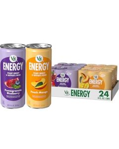 V8 Energy Pomegranate Blueberry and Peach Mango Energy Drinks 8 fl oz Can 24 Pack