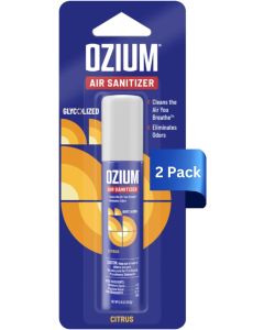 Ozium 08 oz Air Sanitizer Odor Eliminator for Homes Cars Offices and More Citrus Scent Pack of 2
