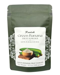 Raslok Green Banana Powder / Superfoods / High-Fiber / Flour Alternative / Prebiotic Fiber / 100gm - 3.5 oz