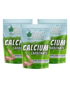 Bliss of Earth Calcium Carbonate Powder Food Grade For Strong Bones & Teeth Natural Antacid 453GM Pack of 3