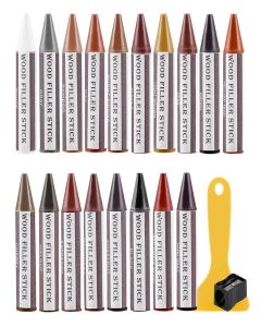 SEISSO Wood Filler Stick, 18 Colors Furniture Crayons for Scratches, Furniture Scratch Repair Wax Filler Stick, Perfect for Restore Hardwood Floor, Holes, Crack, Laminate, Carpenters, Tables, Desks