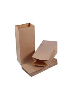 RANUR Food Grade Square Bottom Paper Bags For Food Packing Or Flat Bottom Carry Bags For Gifting Disposal Bags For Size 6 X 4 X 11.5 Inches Color Brown Paper Bags, Fold Top (100)