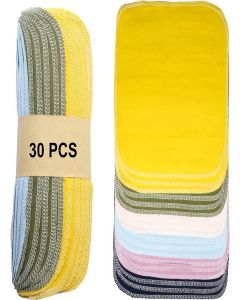 Simnice Reusable Paper Towels Washable - 30 Pack Zero Waste Paperless Paper Towel Absorbent Reusable Paper Towel, 100% Cotton Paper Towels Cloth,Kitchen Napkins 10”x10” Solid Color