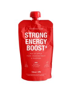 Nutrino Lab STRONG ENERGY BOOST 180g, Natural Source of Caffeine, Ready to Eat Puree with apple, pear, passion fruit, guarana powder
