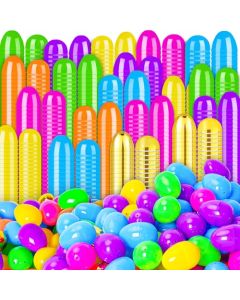 MGparty Fillable Easter Eggs with Hinge Include Golden Eggs Bulk 23 Empty Plastic Eggs Colorful Bright Eggs for Easter Eggs Hunt Basket Stuffers Fillers