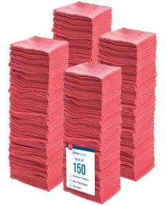 SIMPLI-Magic Cotton Shop Towels 14"x12" (150 Pack) – Reusable Cleaning Shop Rags for Automobiles, Industries, Garage and Homes (Red)