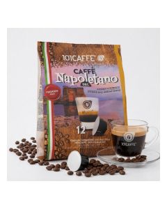 Neapolitan Decaf Coffee Capsules Compatible with Dolce Gusto Machines, Decaffeinated Espresso Coffee Pods, Rich Italian Style Roast, Smooth & Aromatic Single Serve Coffee, 12 Capsules