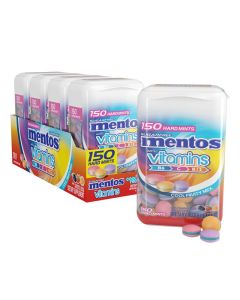 Mentos Vitamin Sugarfree Hard Mints 150pc Cool Fruity Mix Pack of 4 Bottles