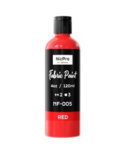 Nicpro Red Fabric Paint 4 oz 120 ml Fabric Paint for Clothes Permanent Rich Pigment NonToxic Soft Clothing Paint for DIY Tshirts Jeans Crafts Refresh Furniture Upholstery