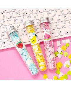 DOEASY Pack of 1 Travel Soft Paper Soap Flower Design Tube Shape Bottle Paper Soap Clean Soft Bath for Travel