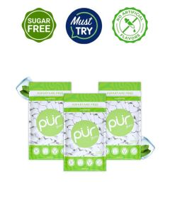 PUR Gum 100% Xylitol Chewing Coolmint, Sugar-Free + Aspartame Free, Vegan + non GMO, 55 Count (Pack of 3)